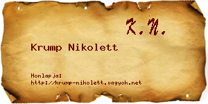 Krump Nikolett névjegykártya